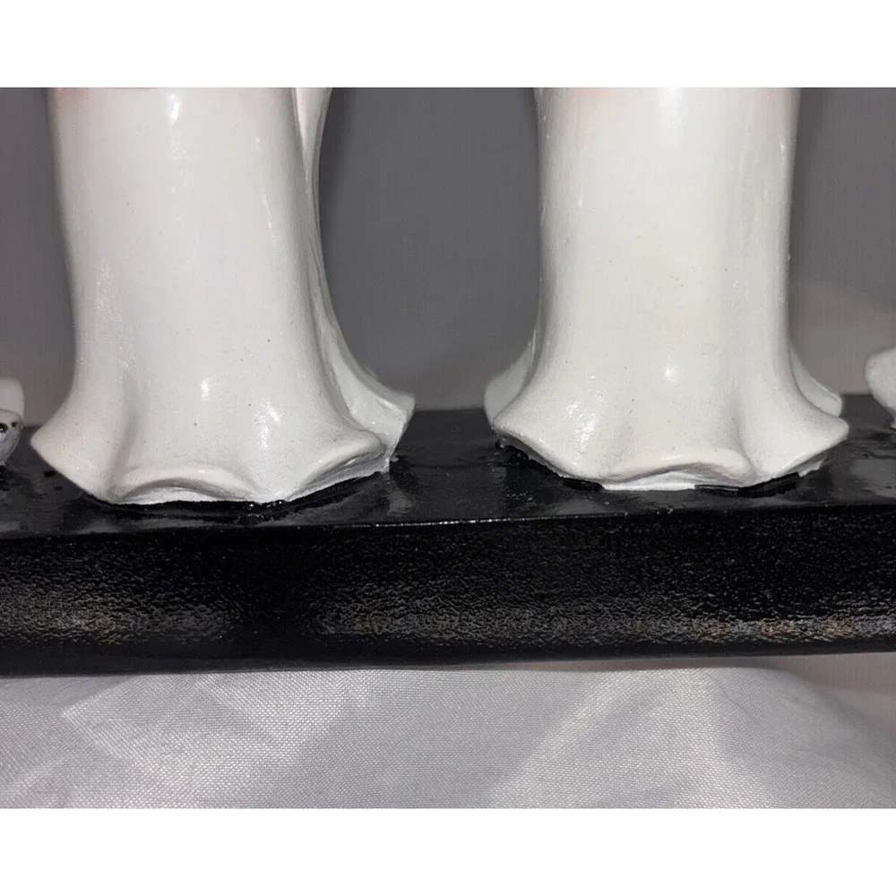 Hallow Home Tabletop 5 Ghosts & Pumpkins Halloween Taper Candlestick Holder
